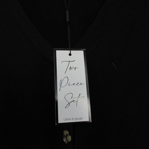 Cable & Gauge Women's Set Tunic Sweater Pants Set M Black Lounge NEW Knit 812 - Picture 4 of 14